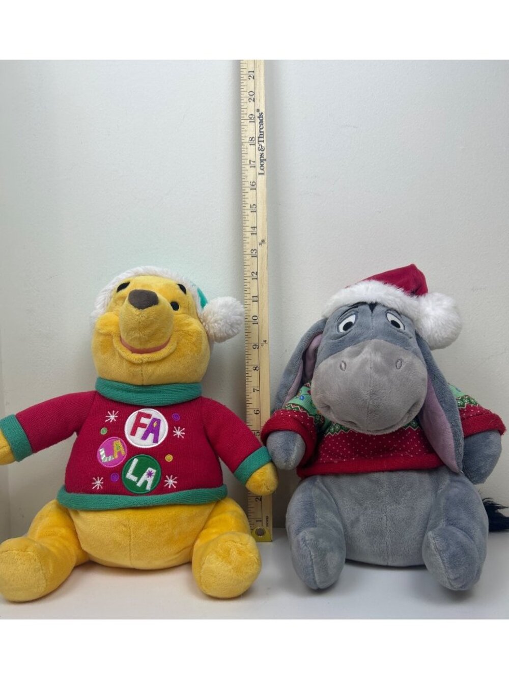 Disney Winnie the Pooh & Eeyore Plush Christmas Holiday Decor Collectible - Picture 12 of 12